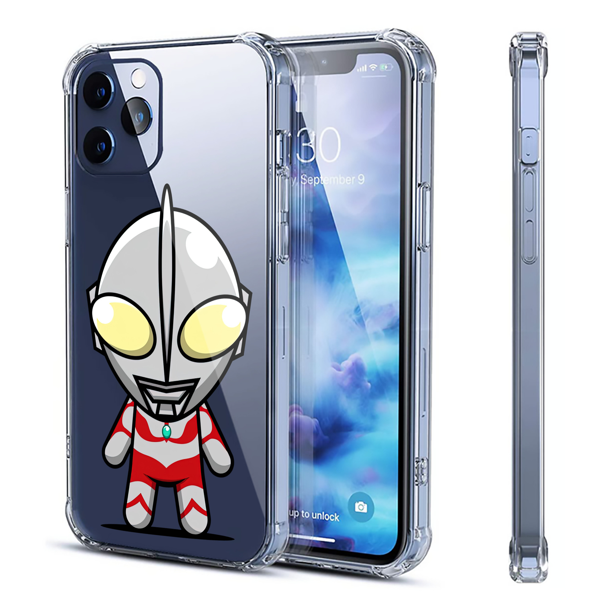 （画像用） ウルトラマン Ultraman 【iPhone 12シリーズ対応】透明スマホケース（クリアソフトケース）